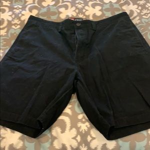 Chaps Black Flat Front Shorts